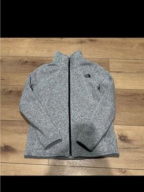The North Face Youth Heather Gray Full-Zip Fleece Jacket